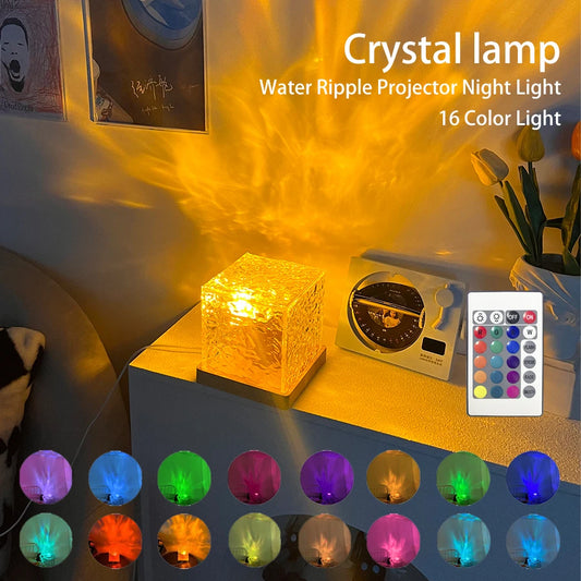 Ocean Wave Aurora Projector | 16-Color RGB Crystal Lamp with Remote