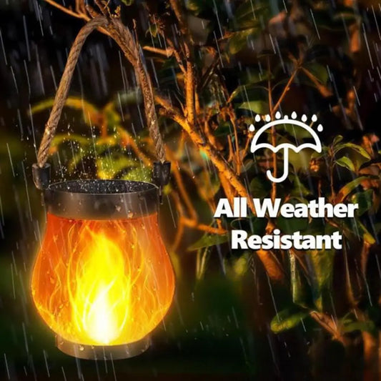 Solar Flame Lantern | Outdoor Waterproof Lantern with Dancing Flame Effect