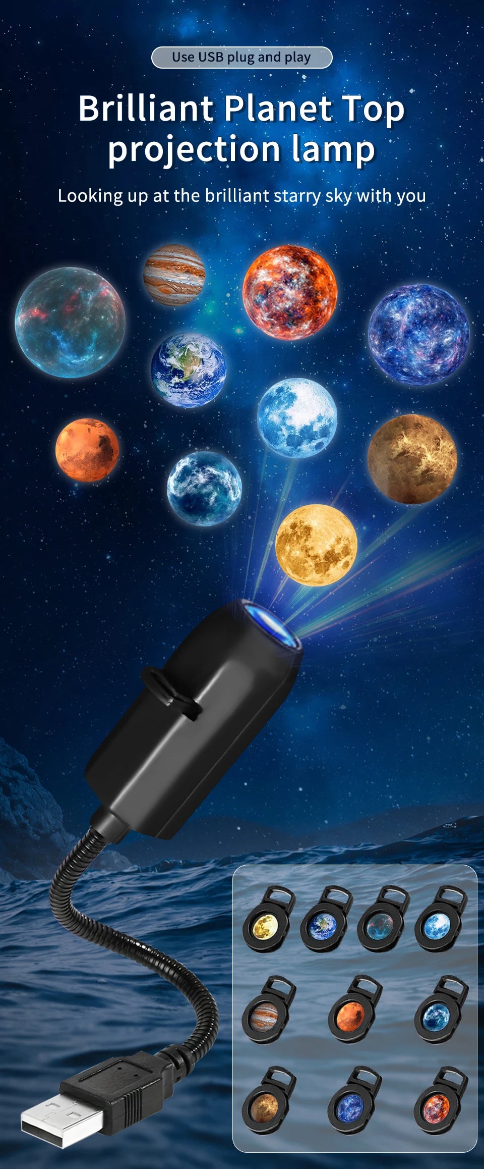 Halloween LED Projection Light | Pumpkin & Moon Atmosphere Lamp for Room Decor