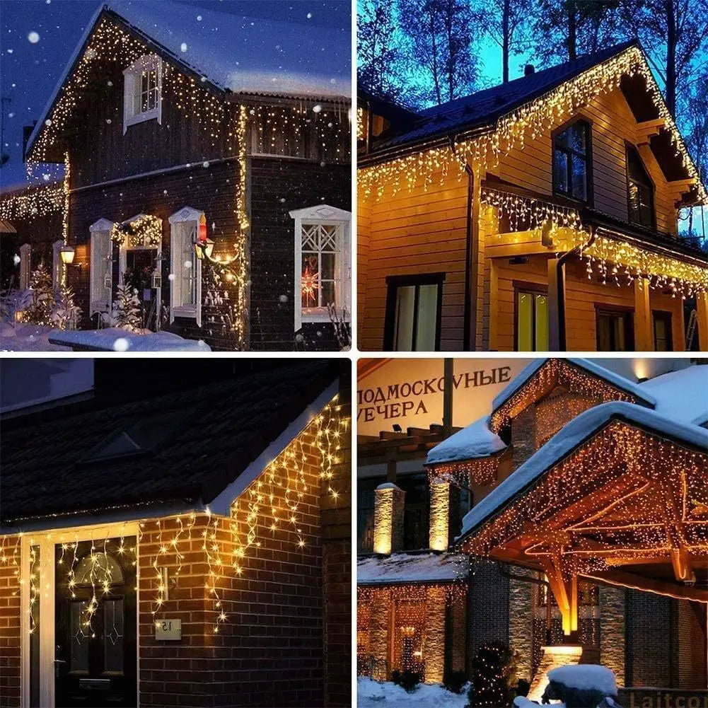 LED Icicle String Lights 2025 | Outdoor Christmas & Wedding Decoration