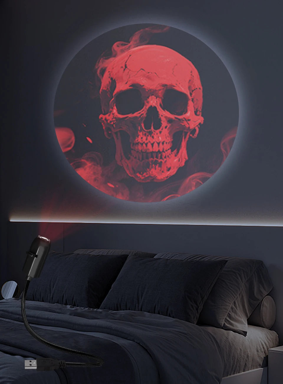 Halloween LED Projection Light | Pumpkin & Moon Atmosphere Lamp for Room Decor