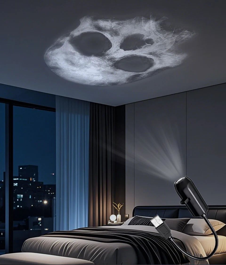 Halloween LED Projection Light | Pumpkin & Moon Atmosphere Lamp for Room Decor