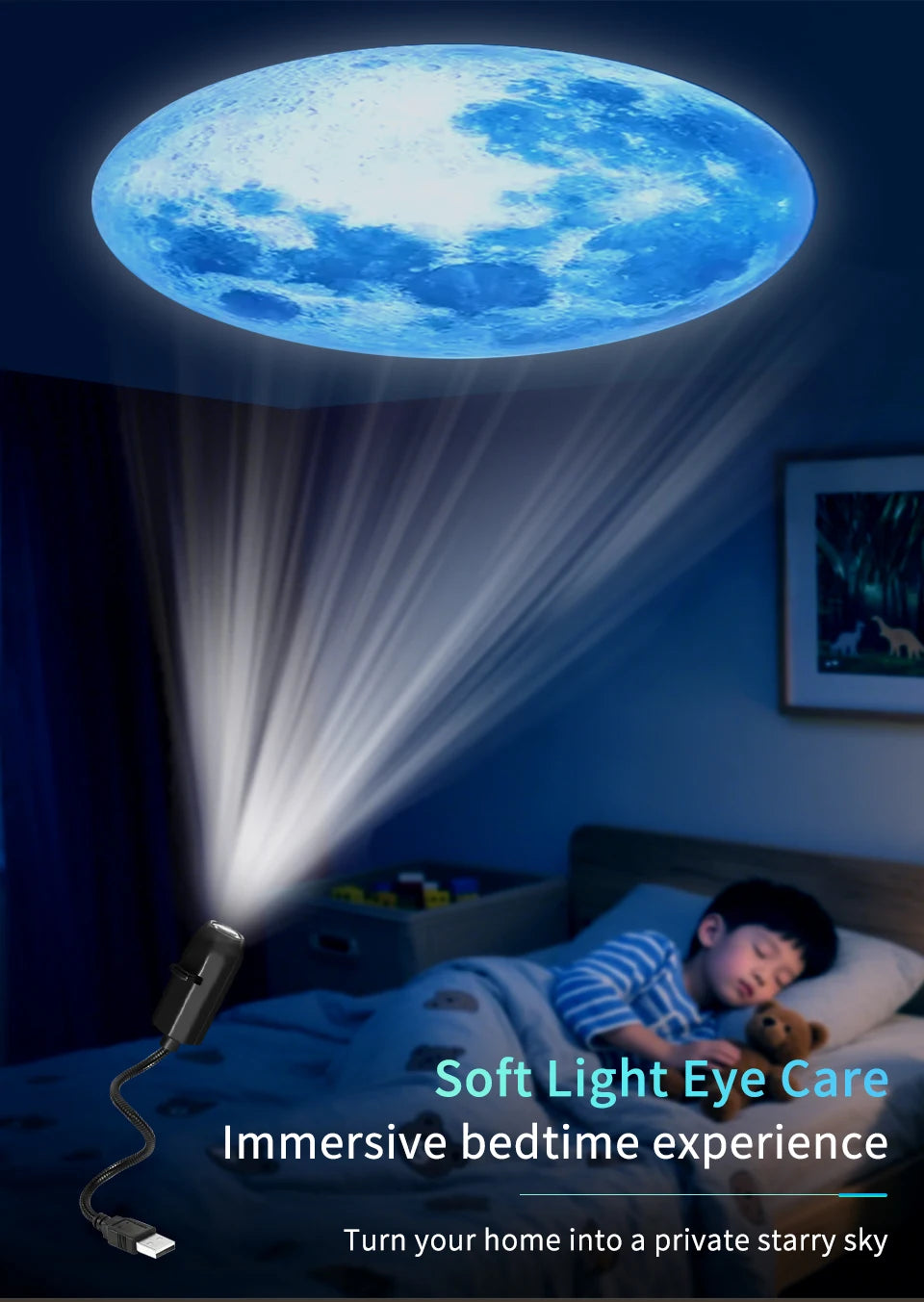 Halloween LED Projection Light | Pumpkin & Moon Atmosphere Lamp for Room Decor