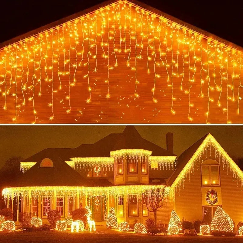 LED Icicle String Lights 2025 | Outdoor Christmas & Wedding Decoration