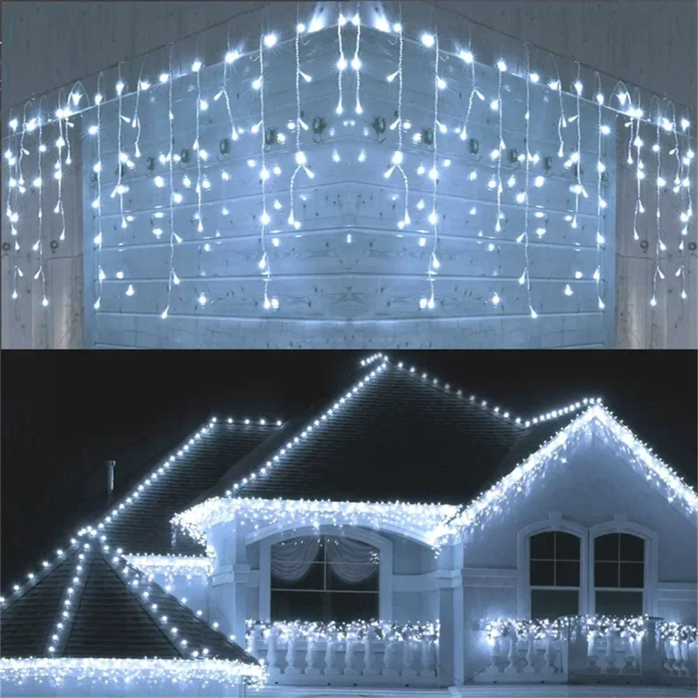 LED Icicle String Lights 2025 | Outdoor Christmas & Wedding Decoration