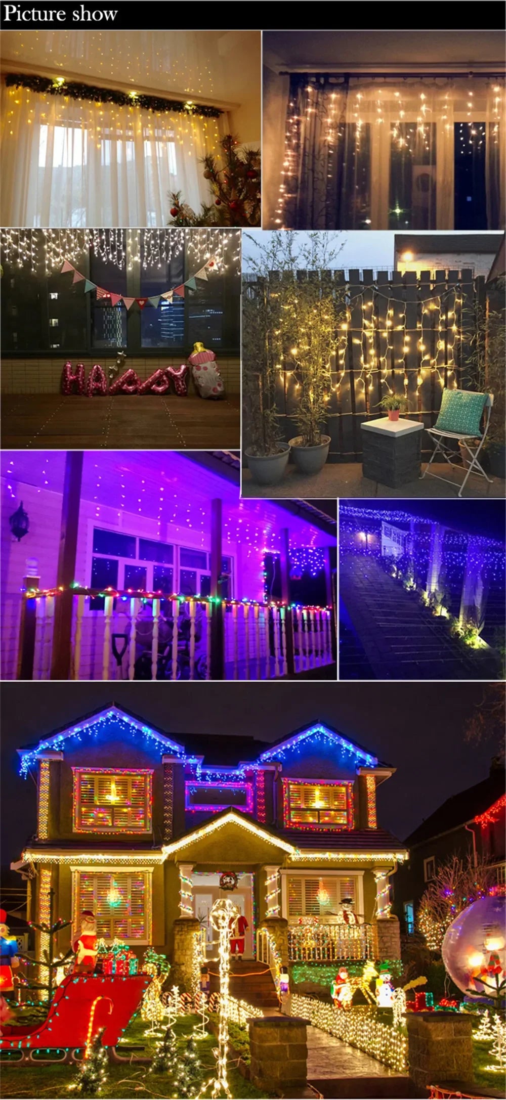 LED Icicle String Lights 2025 | Outdoor Christmas & Wedding Decoration