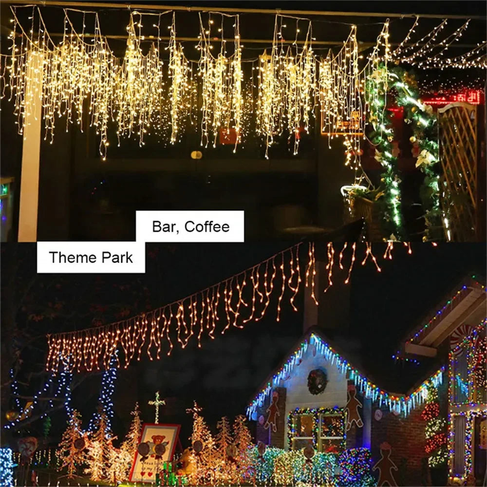 LED Icicle String Lights 2025 | Outdoor Christmas & Wedding Decoration